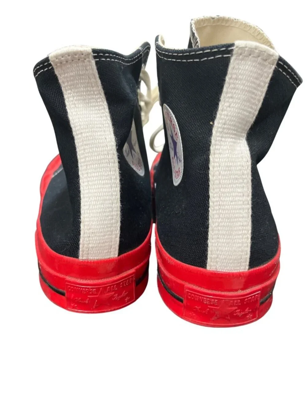 Converse Comme Garcons play Chuck high black red sneakers sz 7mns9wms SKU 10-603